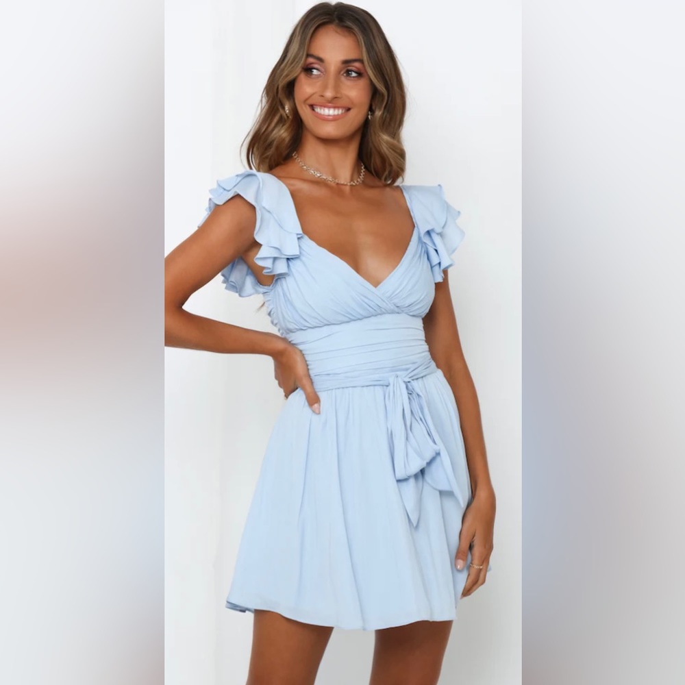 Hello Molly WHEEL OF FORTUNE DRESS STEEL BLUE